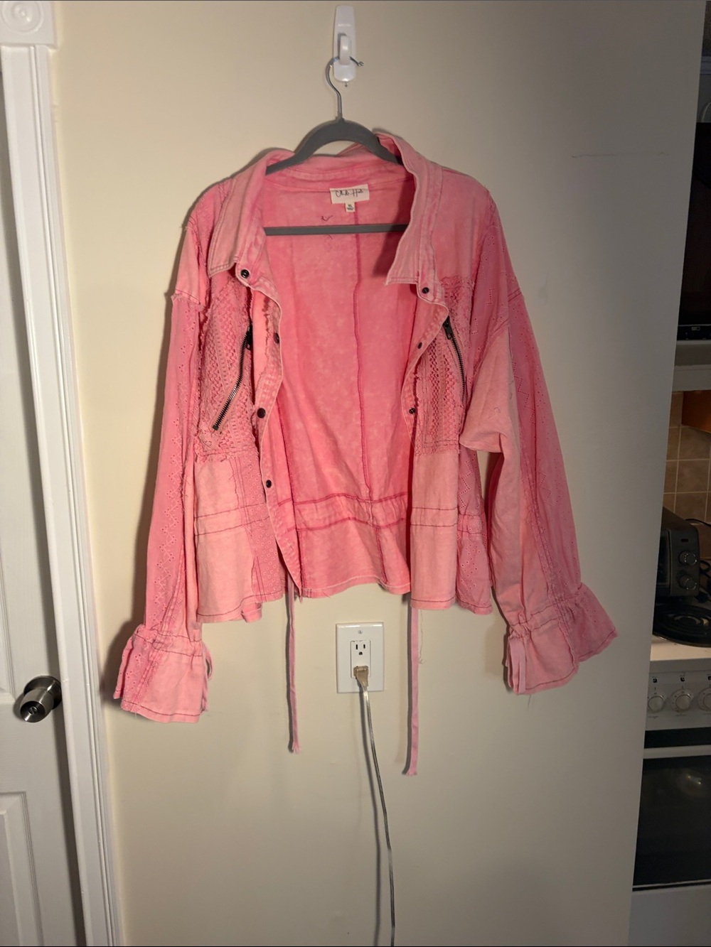 Oli & Hali Washed Rose Utility Jacket with Drawstring Waist